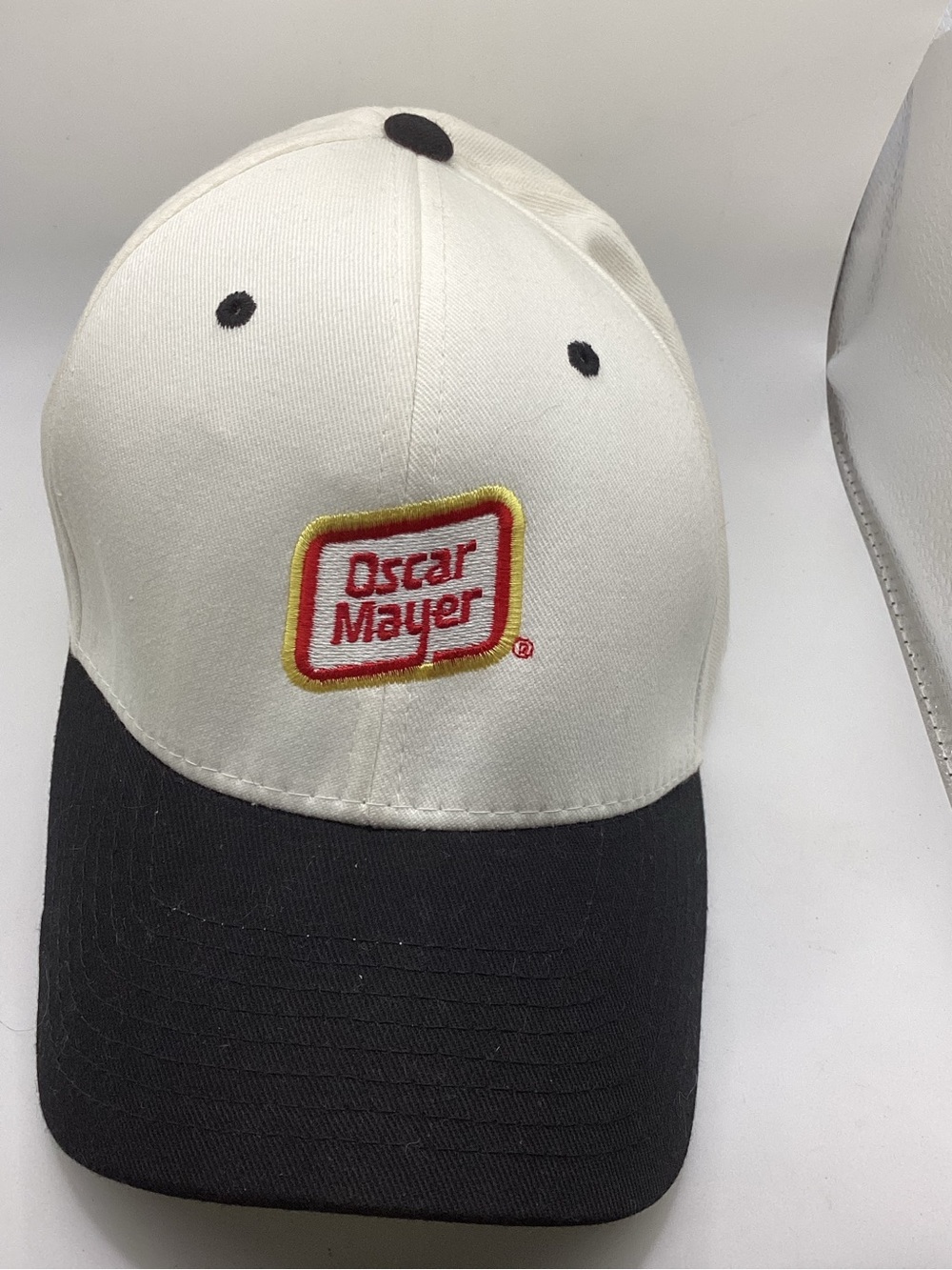 Two-Tone Oscar Mayer Wiener Hot Dog Logo Baseball Cap - White & Black